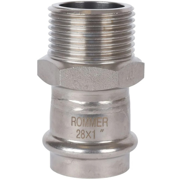 Переход 28х1"Н Rommer из нержавеющей стали (пресс) (RSS-0021-000281) Переход 28х1"Н Rommer из нержавеющей стали (пресс) (RSS-0021-000281)