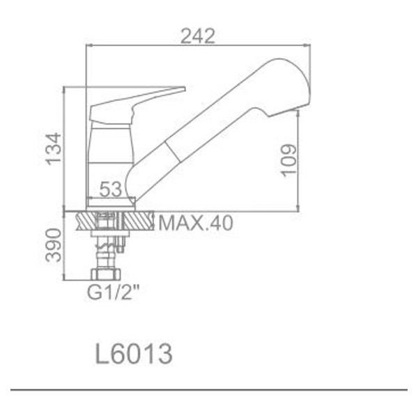 Смеситель для кухни Ledeme с видвижным изливом (L6013)