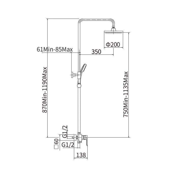 Душевая система Fashun с гигиенической лейкой хром (A2448)