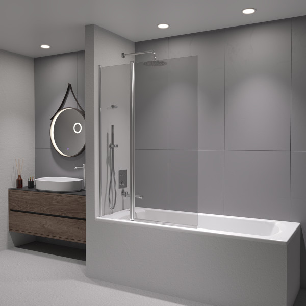 Душевая шторка для ванны RGW Screens 100x140 стекло прозрачное, профиль хром (03111110-11)