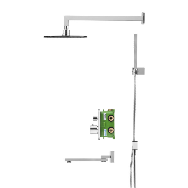 Смеситель для ванны и душа Swedbe Platta встраиваемый термостат с верхним душем и повортн.изливом хром (5563) Смеситель для ванны и душа Swedbe Platta встраиваемый термостат с верхним душем и повортн.изливом хром (5563)