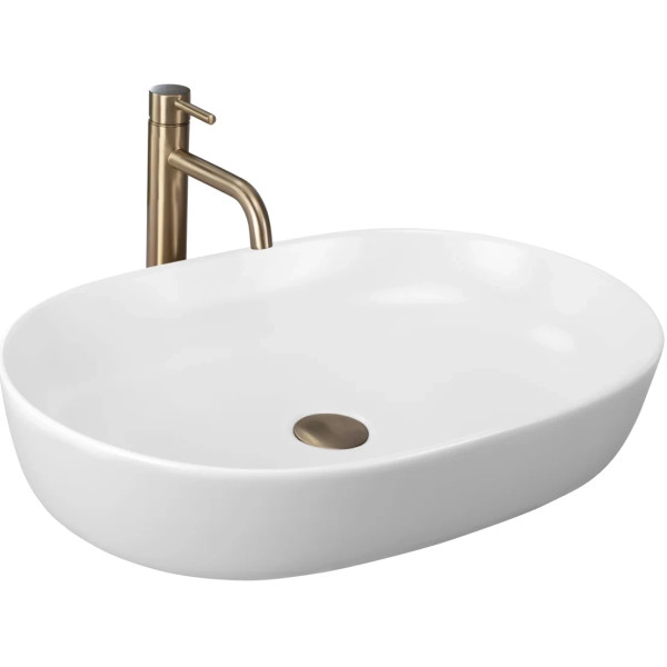 Раковина накладная REA Cleo white mat 60,5x41x14 белая матовая (REA-U9653)