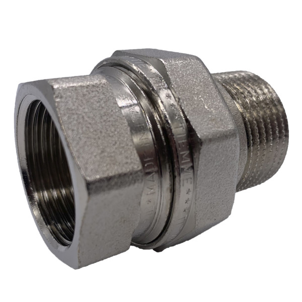 Сгон прямой (американка) 1" ВН с O-RING Tiemme (никель) (1500095 / 1555N000606)