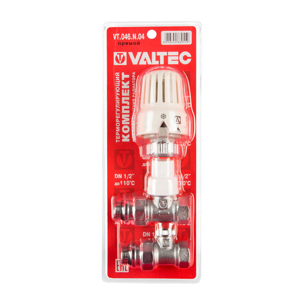 Комплект термостатический прямой 1/2" Valtec VT.046.N (3 в 1) (VT.046.N.04) Комплект термостатический прямой 1/2" Valtec VT.046.N (3 в 1) (VT.046.N.04)