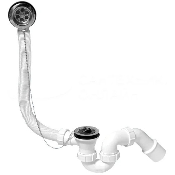 Обвязка для ванны McAlpine 1 1/2"x40/50 мм с переливом L368 D34 мм с пробкой, цепочкой хром (MRB1)