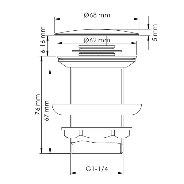 Донный клапан WasserKRAFT 6,8x92 стекло , профиль (A342) Донный клапан WasserKRAFT 6,8x92 стекло , профиль (A342)