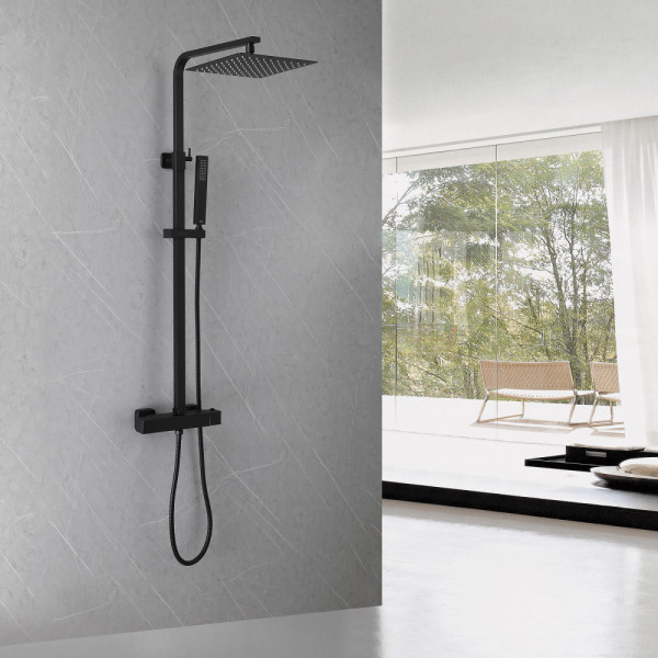 Душевая система Abber Daheim  черный матовый (AF8260B)