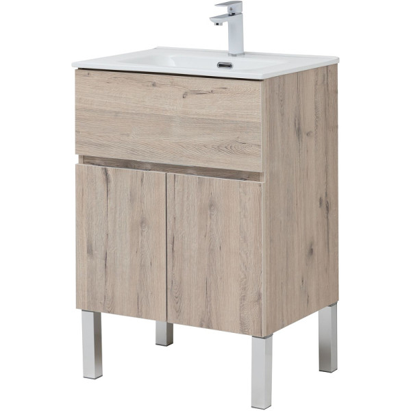 Тумба напольная Aquanet Алвита New 60 1 ящик, 2 дверцы, дуб веллингтон белый (00277549)