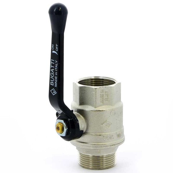 Кран Bugatti 1 1/4" ВН шаровый Oregon 305 (черная ручка) (03050080)