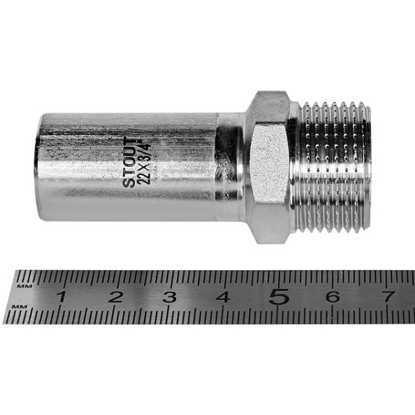 Вставка резьбовая 22х3/4"Н Stout SSS-2024 НПр-НР (нерж.ст., пресс) SSS-2024-002234 Вставка резьбовая 22х3/4"Н Stout SSS-2024 НПр-НР (нерж.ст., пресс) SSS-2024-002234