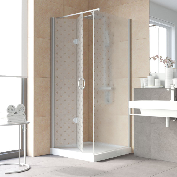 Душевой уголок Vegas Glass 90х80 GPS-Fis 90х80 07 R05 L/R стекло флёр-де-лис