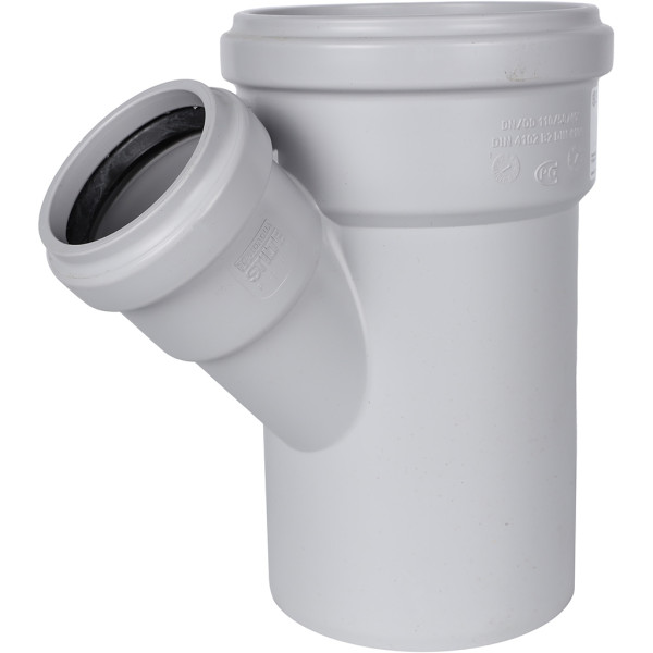 Тройник 110x58x45 Stout (PP, серый) (SKB-0015-115845)