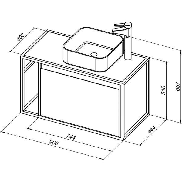 Тумба подвесная Aquanet Nova Lite Loft 90 R белый (00261651)