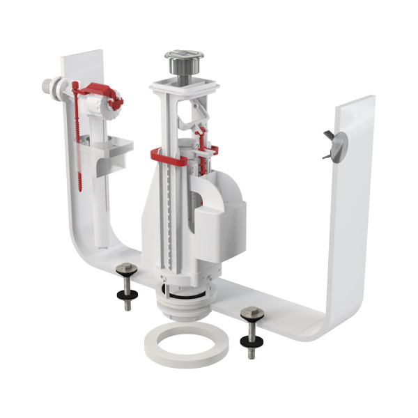 Арматура для смывного бачка Alcaplast с двойной кнопкой, впускной механизм (SA08A 1/2" CHROM)