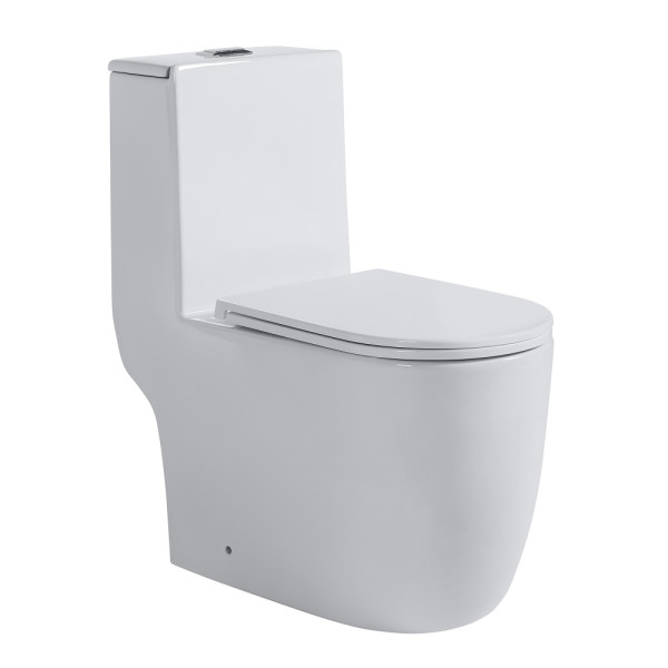 Унитаз напольный Abber Bequem AC1137T моноблок безободковый, смыв торнадо белый (AC1137T)