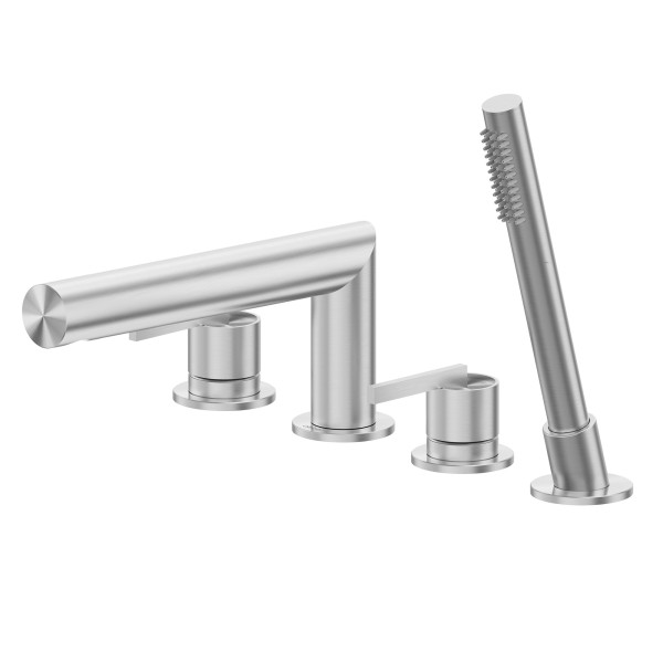 Смеситель на борт ванны Abber Perfekte 316 с лейкой, сталь брашированная (AF8A13BST)