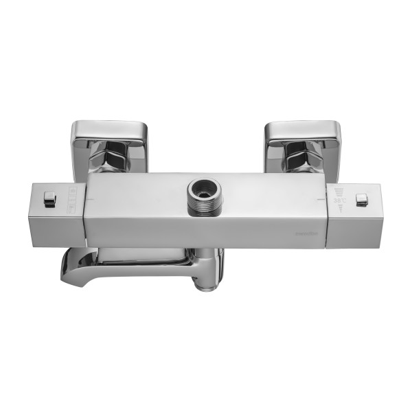 Смеситель для ванны и душа Swedbe Hermes термостат, с повортн.изливом и верхним подключением хром (9043)