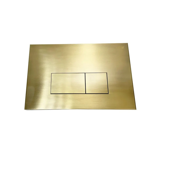 Клавиша смывная Vieir двойной смыв, латунный матовый, белая, металл (VRQ78-2D)