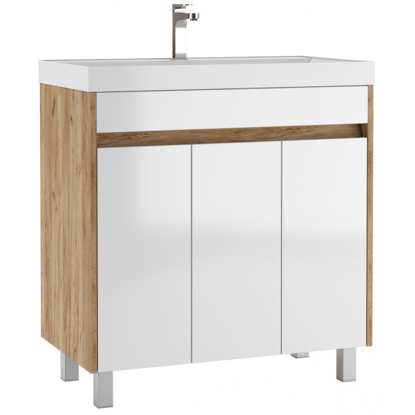 Тумба напольная Classica 80 Karlo без ящика и корзиной для белья Дуб Вотан Домино (DK5304T) Тумба напольная Classica 80 Karlo без ящика и корзиной для белья Дуб Вотан Домино (DK5304T)