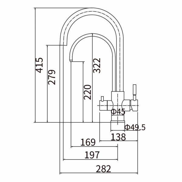 Смеситель для кухни Fashun с переключателем на фильтр сатин (A54309-C)