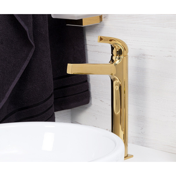 Смеситель для раковины WasserKRAFT Sauer золотой глянцевый (7103H)