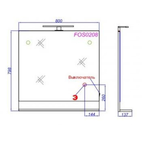 Зеркало Aqwella Foster 800x800x140 дуб сонома (FOS0208DS)