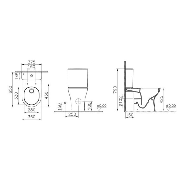 Унитаз компакт Vitra M50 с сиденьем микролифт белый (9889B003-7200)