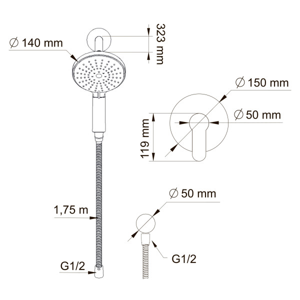 Смеситель для душа Swedbe Platta встраиваемый с душевой гарнитурой хром (5532) Смеситель для душа Swedbe Platta встраиваемый с душевой гарнитурой хром (5532)