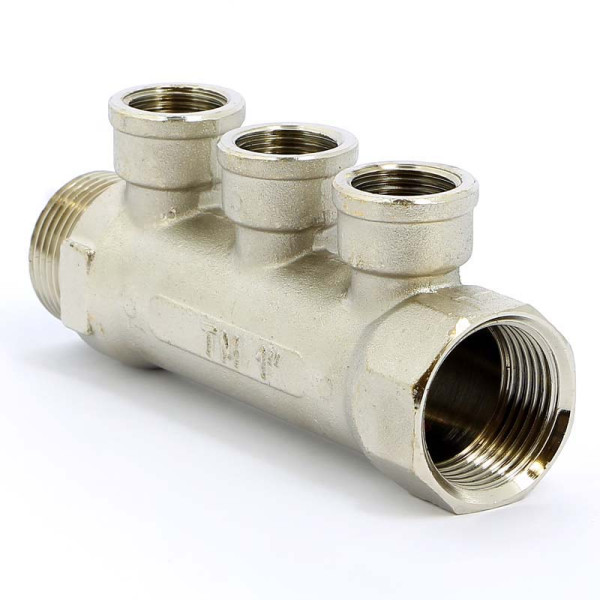 Коллектор "Tiemme" 3 отв. 1"*1/2"В (никель) (1910077) Коллектор "Tiemme" 3 отв. 1"*1/2"В (никель) (1910077)