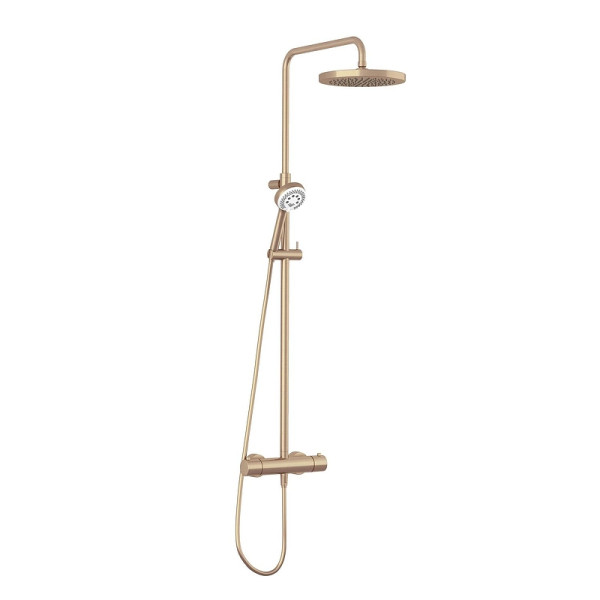 Душевая система Kludi Logo Dual Shower System с термостатом 3 режима брашированная бронза (68082N1-00)