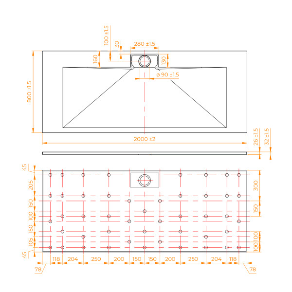 Душевой поддон RGW TKS-W 80x200 белый (553802820-01) Душевой поддон RGW TKS-W 80x200 белый (553802820-01)