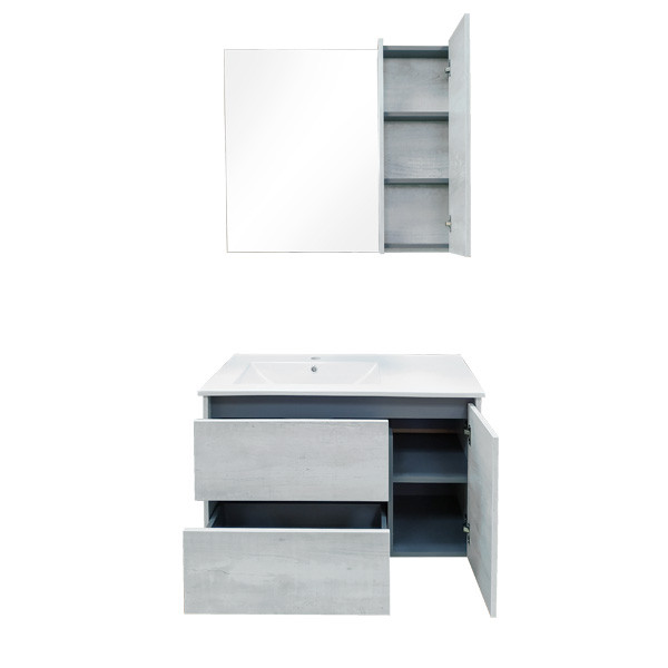 Тумба напольная Comforty Бросно 755x875x465 оружейная сталь матовый с раковиной (00-00001429) Тумба напольная Comforty Бросно 755x875x465 оружейная сталь матовый с раковиной (00-00001429)