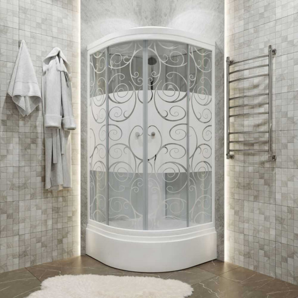 Душевая кабина Triton Стандарт В 90х90 стекло узоры, с душевым набором ДН4