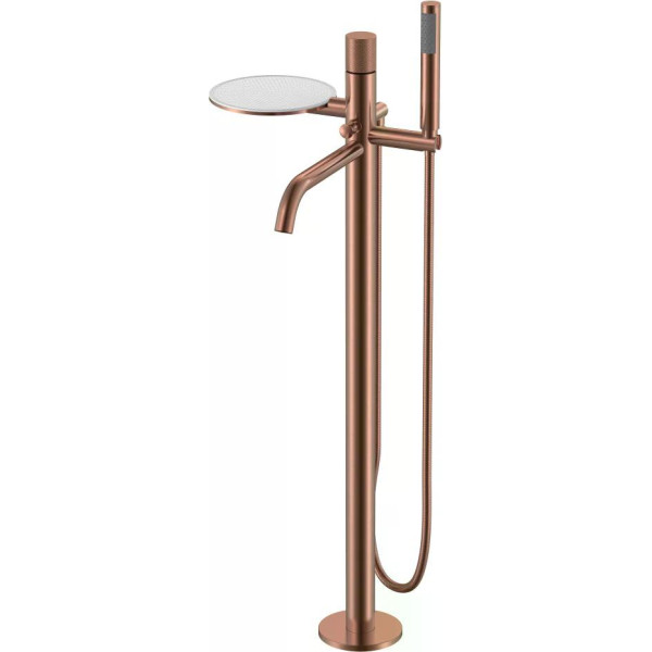 Смеситель напольный Boheme Stick медный с душевым комплектом (129-CB.4)
