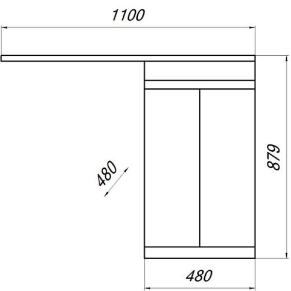 Тумба напольная Melodia Модерн 480 (Даллас-1100) 480x48x80 белая (MFR79602WT)