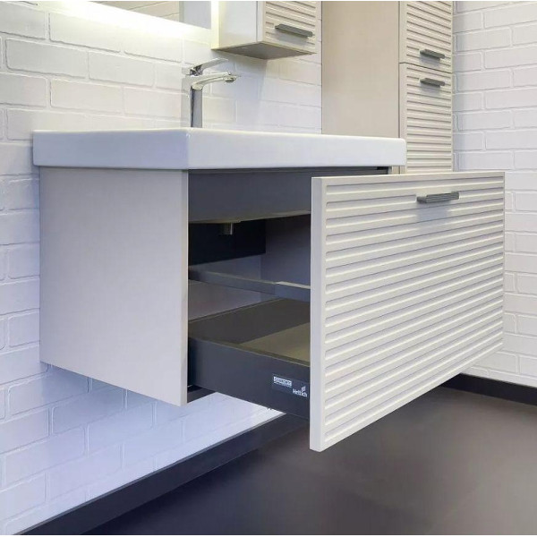 Тумба подвесная с раковиной Comforty Касабланка 800x455x460 серый шёлк (00-00019529)