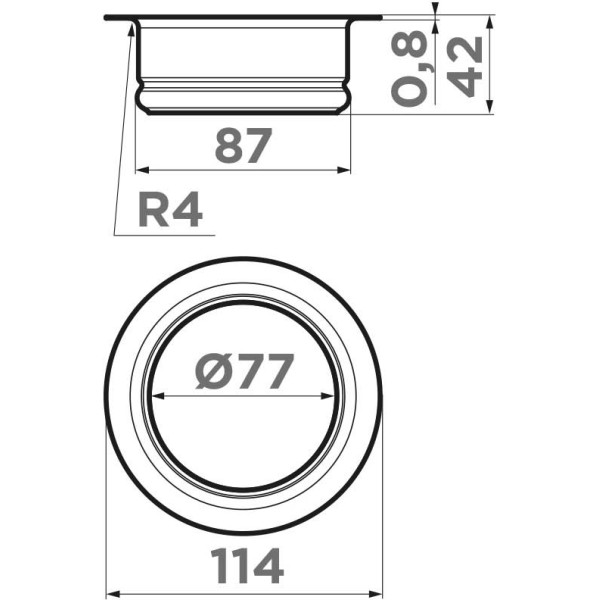 Сменная горловина для измельчителя Omoikiri NAGARE SLIM NA-02-IN сталь нержавеющая (4956836)
