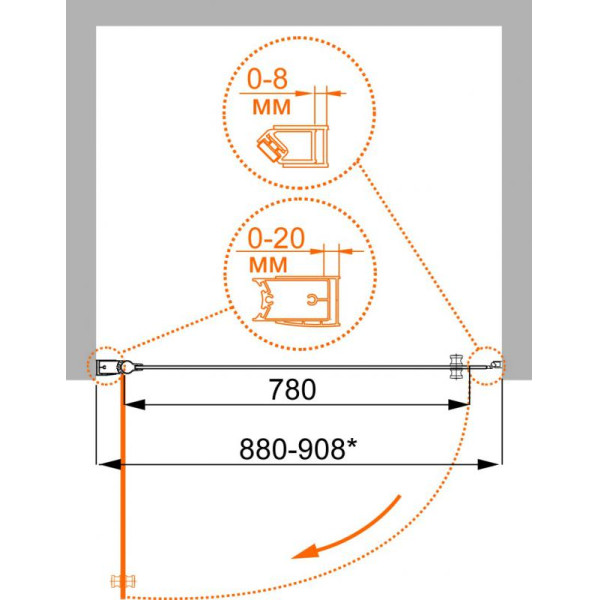 Душевая дверь Cezares Elena 80х195 стекло прозрачное (ELENA-W-B-1-80-C-Cr) Душевая дверь Cezares Elena 80х195 стекло прозрачное (ELENA-W-B-1-80-C-Cr)