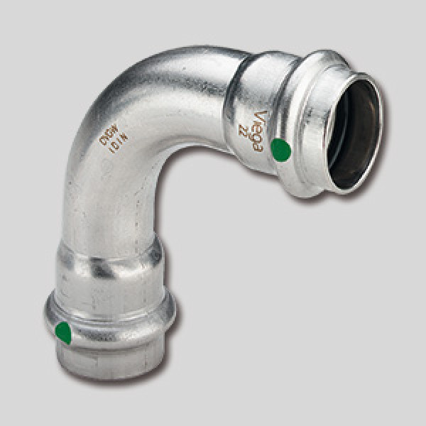 Угол 28*90 двухраструбный (нерж.,ст.,пресс)