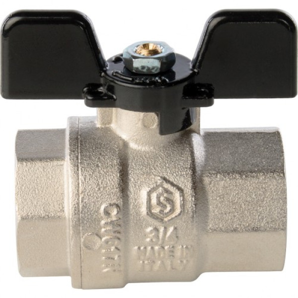 Кран 3/4" ВВ шаровый Stout (черная бабочка, полнопроходной) SVB-0002-000020