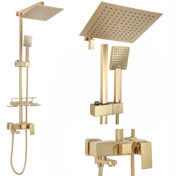 Душевая система с изливом Rea Jack Gold mat (REA-P7050)