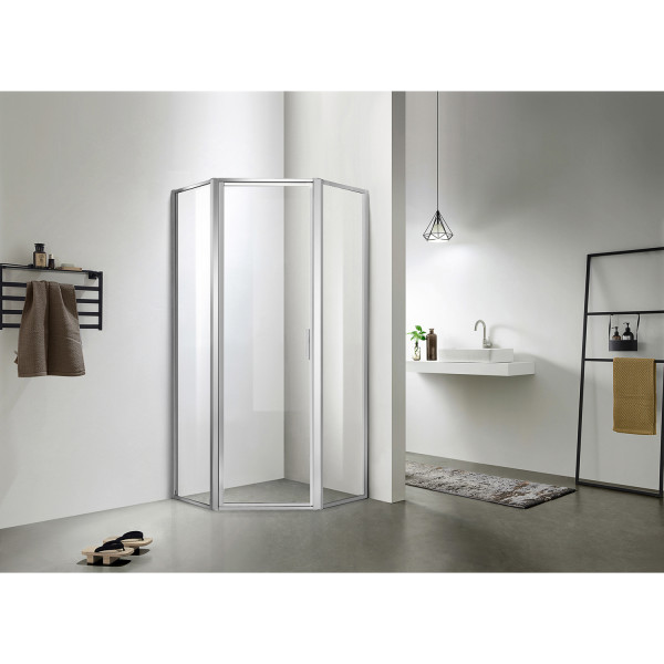 Душевое ограждение Azario Richmond 100х100х200 стекло прозрачное профиль серебро (AZ-NAG3231 100)