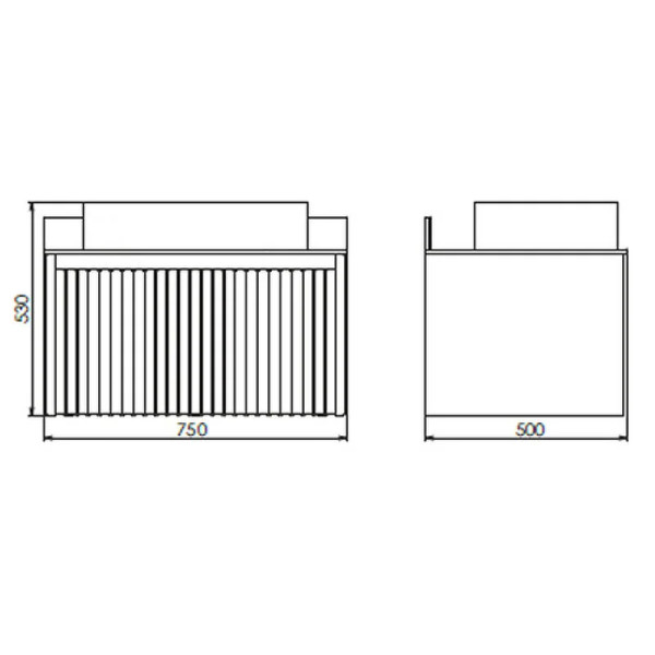 Тумба подвесная Comforty Марсель 750x500x530 белый матовый/калакатта Блэк (00-00013395)
