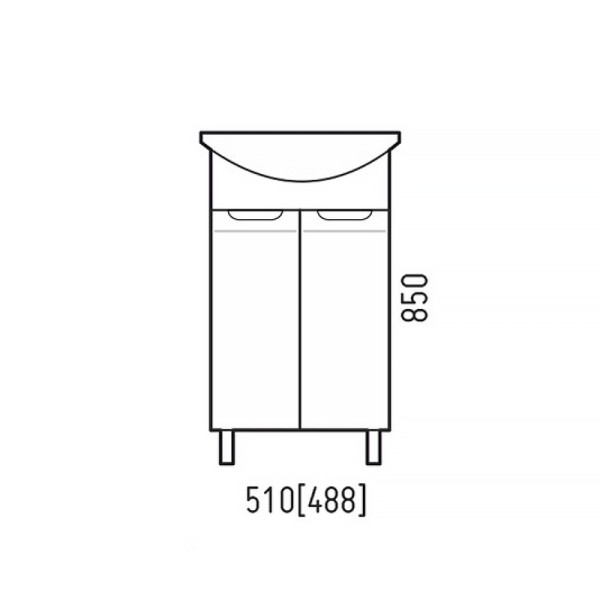 Тумба напольная Melodia Омега 50 (Уют/Элегия 50) 2 двери белая (MFR80001WT) Тумба напольная Melodia Омега 50 (Уют/Элегия 50) 2 двери белая (MFR80001WT)
