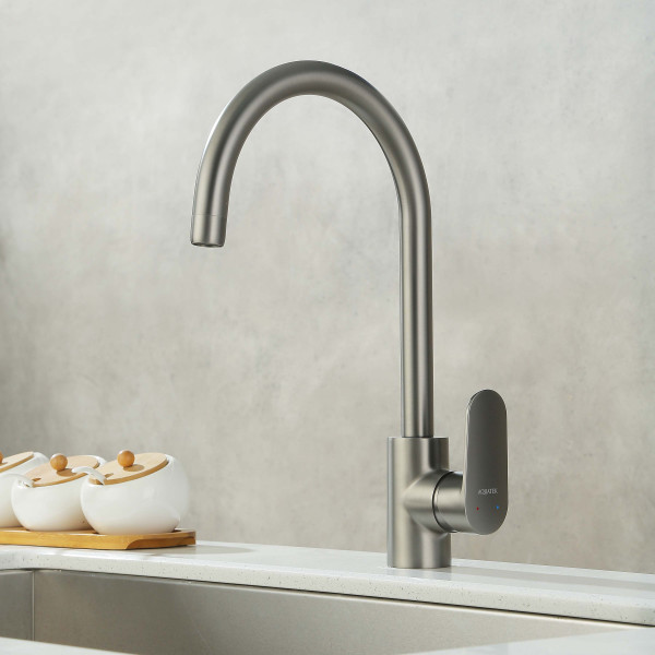 Смеситель для кухни Aquatek Ника оружейная сталь (AQ1882BGM) Смеситель для кухни Aquatek Ника оружейная сталь (AQ1882BGM)