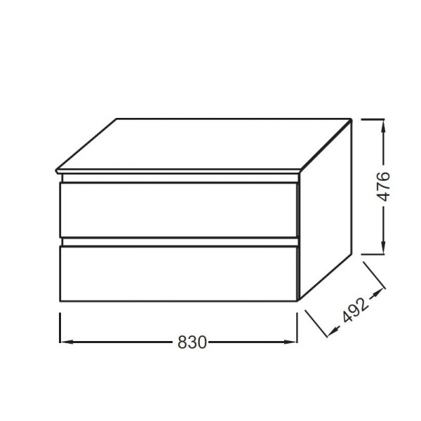 Тумба Jacob Delafon Madeleine 83 со столешницей и подсветкой, белый глянец (EB2083-J5)
