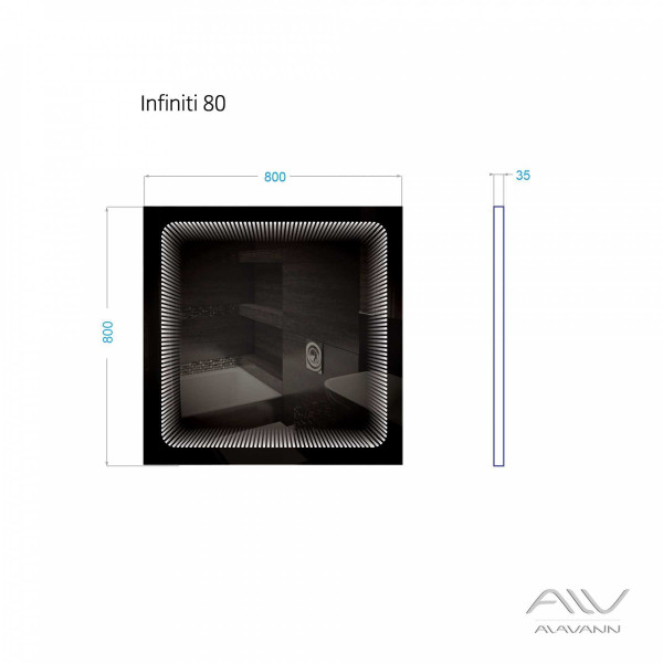 Зеркало с подсветкой Alavann Infiniti 80 Зеркало с подсветкой Alavann Infiniti 80