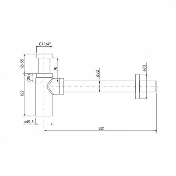 Сифон для раковины Iddis Optima home черный матовый (OPTBL00i84)