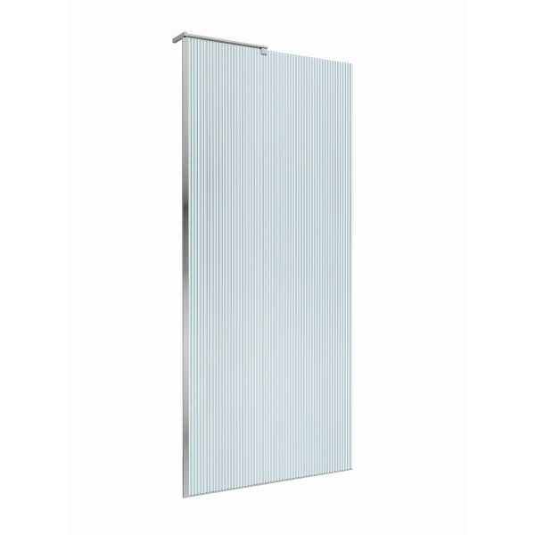 Душевое ограждение BelBagno Uno 90x200 стекло рифленое, профиль хром глянцевый (UNO-L-1-TB-90-FL-Cr)