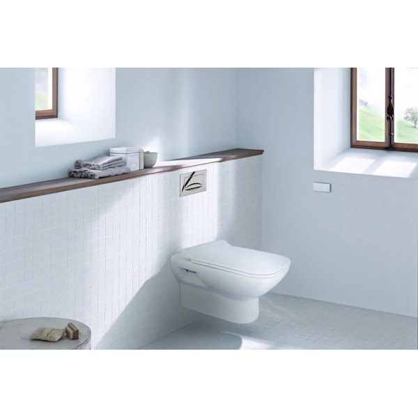 Инсталляция для подвесного унитаза Oli 80 ECO с сиденьем микролифт, с клавишей River Della хром глянцевый (310200100024+310200700005(310200700038))